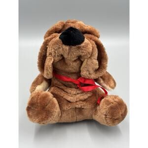 1993 Liberty Toy SHAR PEI BROWN Wrinkly Puppy Dog Plush Stuffed Animal READ